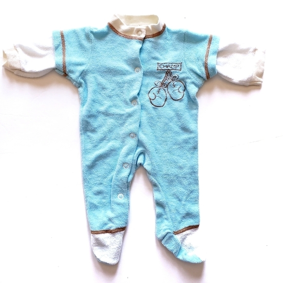 Vintage Carter's Footsie Pajama S Small Champ Boxing Glove One Piece - Picture 1 of 5
